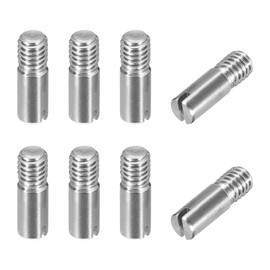 uxcell 8Pcs M4 x 12mm Slotted Cylindrical Pin 304 Stainless Steel Dowel External Thread Locating Pin for Furniture Cabinets