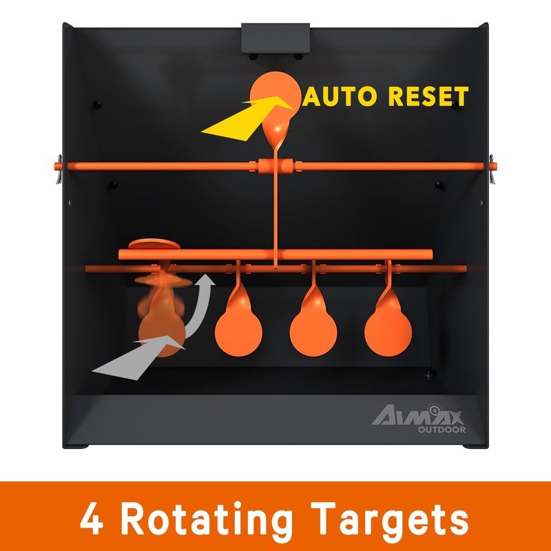 Aimax Outdoor Resetting Shooting Targets Trap with 12pcs Paper Targets,