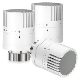 Thermostat Radiator Head,HOMGEN Popular 3Pcs TRV Thermostatic Heads Radiator Thermostat Heads M30 x 1.5 Radiator Valve Replacement Heads Radiator Thermostat Valve Head for Home Office Bedroom etc