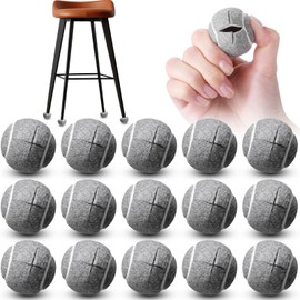 Macarrie 16 Pieces Precut Tennis Balls for Chairs Tennis Ball Foot Covers for Furniture Leg for Classroom Floor Protection Chair Desk Legs Coverings(Gray,4 cm)