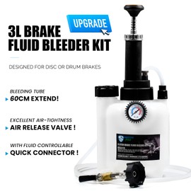 SMOTIVEPRO 3L Manual Brake Bleeder Fluid Pump, One Man Professional Brake Bleeder Kit Suitable for Most European Brake Mast Cylinder Reservoirs