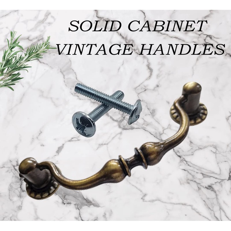 Universal Hardware Vintage Brass Drawer Handle Solid Cabinet Drop Swan