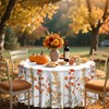 Eikione Horaldaily Fall Tablecloth 70x70 Inch, Round Thanksgiving Autumn Harvest