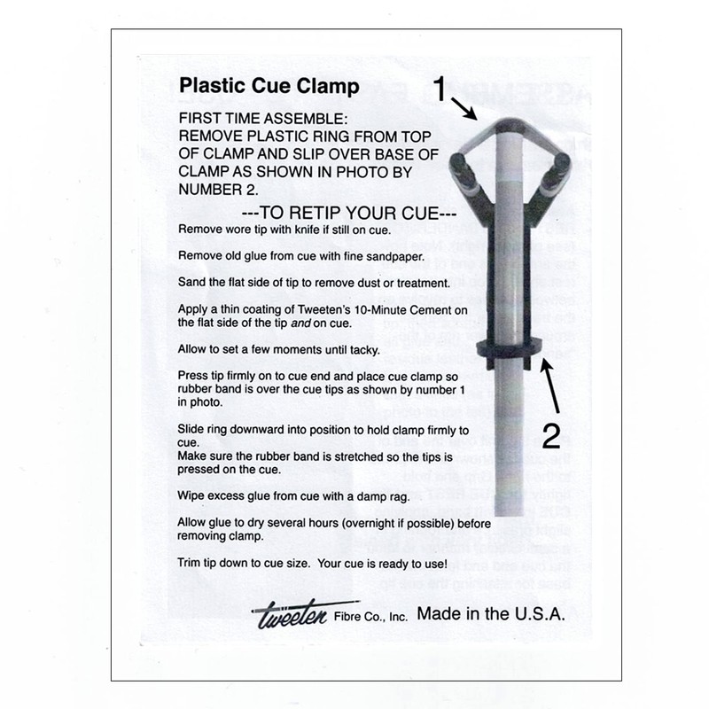 Tweeten Plastic Pool Billiard Cue Tip Clamp