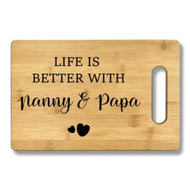 CGBHW Papa Nana Gifts Wood Cutting Board, Grandparents Day Gifts for Grandpa Grandma, Grandfather Gifts from Grandkids Granddaughter Grandson Wooden Chopping Board Cutting Boards for Kitchen