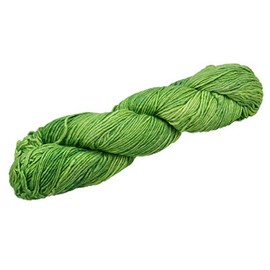 Malabrigo Silky Merino Colour 409 - Dill, 50 g Wool with Silk and Merino Wool Green for Knitting and Crocheting, Hand-Dyed
