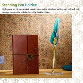 VBESTLIFE Nib, Vintage Calligraphy Nib, Dip Pen, Ink, Leather, Notebook Set, Stationery, Gift Box (Black)