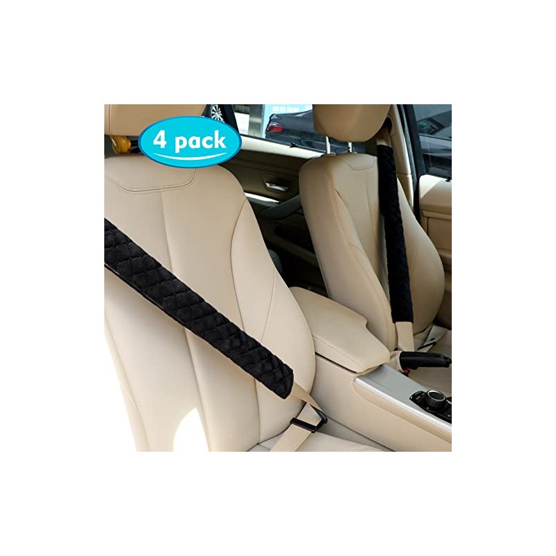 Tatuo 4 Pack Extra Long Seat Belt Cover for Comfort