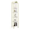 Hzuaneri Bookcase Bookshelf, 6-Tier Narrow Book Shelf, Industrial Coner Shelf