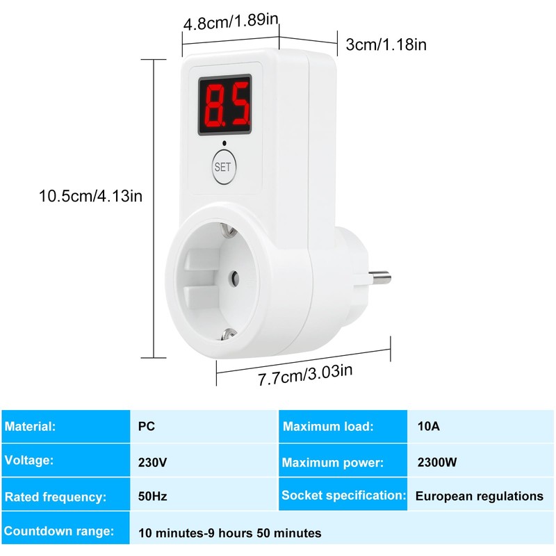 2 x Countdown Timer Socket Timer Digital Timer Countdown Timer
