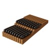 In-Drawer Knife Block Organizer - Bamboo Wood Drawer Knife Organizer-Protecting