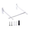 uxcell Wall Mount Coat Hanger, Clothes Drying Rack with Rod,