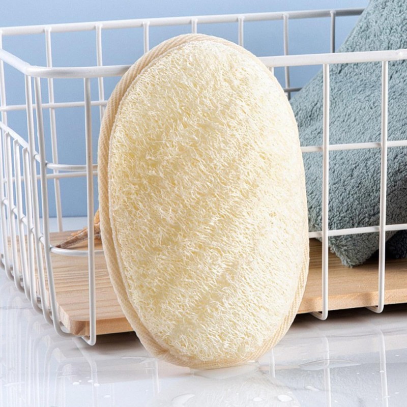 2 Piezas Esponja Vegetal de Luffa, Beige Natural