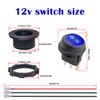 weideer 12V Round Rocker Switch Waterproof with Shell Blue LED