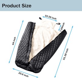 HOONHERY Wheelchair Warm Blanket, Lightweight Wheelchair Blanket with Zipper, Outdoor Wheelchair Adult Warm Blanket, Lower Body Warm Blanket for Elderly, Mobility Impaired (Black)
