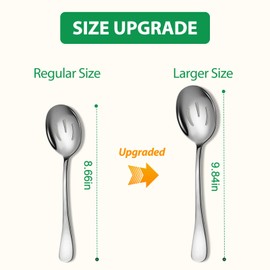 Large Serving Spoons, 8 Pieces Large Stainless Steel Serving Spoons Set Includes 8 Large Slotted Spoons. Serving Spoons for Parties/Kitchen/Buffet, Dishwasher Safe, 10-Inch