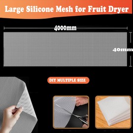 4000x400mm DIY Silicone Dehydrator Sheets,Large Silicone Mesh for Fruit Dryer, Food Dehydrator Tray Liners, Fruit Dehydrator Mats(157.5 x15.7inc)(40cm*400cm)