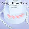 GUAACCB Almond Press on Nails Glitter French Tips Fake Nails