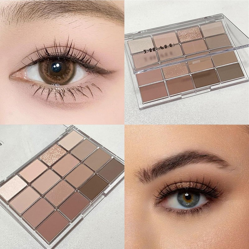Nude Eyeshadow Palette, 16 Colours Brown Grey Nude Eye Shadows