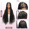 Janyuwool 36" Full Lace Boho Knotless Box Braided Wigs Full