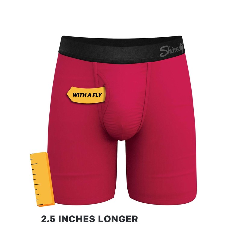 Shinesty Black Red Navy Long Leg Boxer Three Pack -