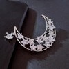 KINMOT Delicate Silver Tone Opens Outline Moon & CZ Stars