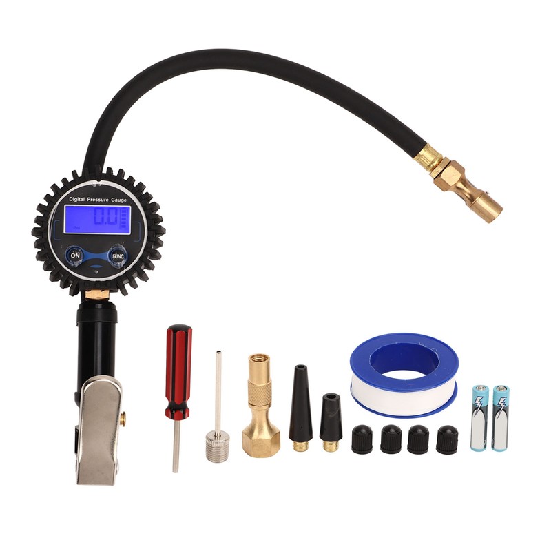 Digital Tire Inflator Tire Pressure Gauge with Digital Display 1/4