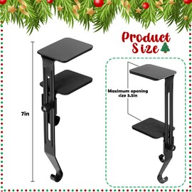 Sfcddtlg 6 Pcs Black Metal Christmas Stocking Holders - Adjustable Mantle Hangers with Protective Pads - No-Slip Fireplace Stocking Garland Hooks for Xmas Home Party Decoration
