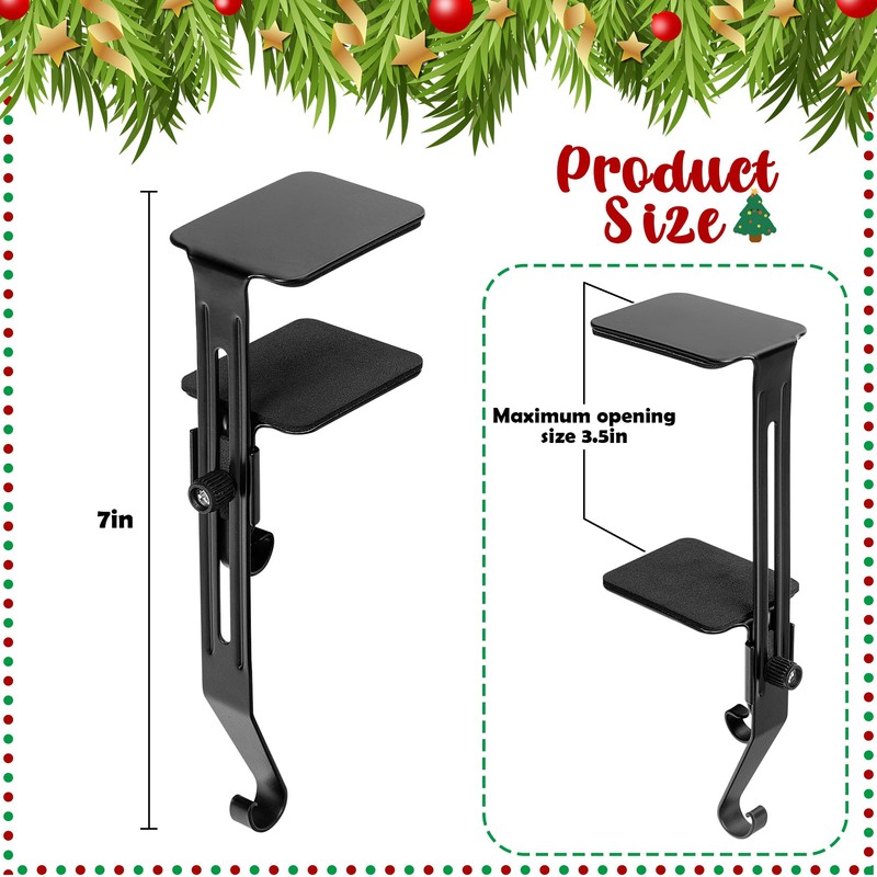 Sfcddtlg 6 Pcs Black Metal Christmas Stocking Holders - Adjustable