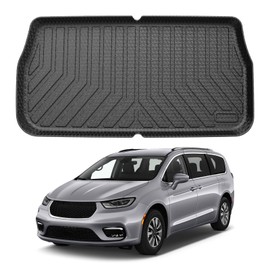 Mixsuper Custom Fit Cargo Liner for Chrysler Pacifica 2017-2025/Voyager 2020-2025, Behind The 3rd Row, All Weather Rear Cargo Mat Trunk Liner Black