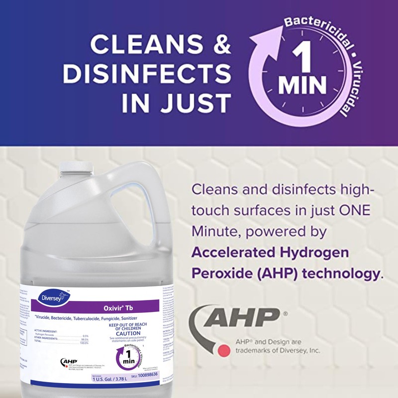 Oxivir Diversey 100898636 Tb One-Step Disinfectant Cleaner, Hospital Grade Accelerated