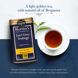 Mortier's Earl Grey Tea Bags - Great Taste Award Winner - 30 Premium Ceylon Earl Grey Tea Bags