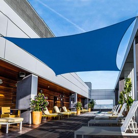 Shade&Beyond Sun Sail Shade Canopy Rectangle 10'x10' 185GSM Shade Sail for Patio Deck Yard Backyard Outdoor Facility and Activities Blue, (We Make Custom Size)