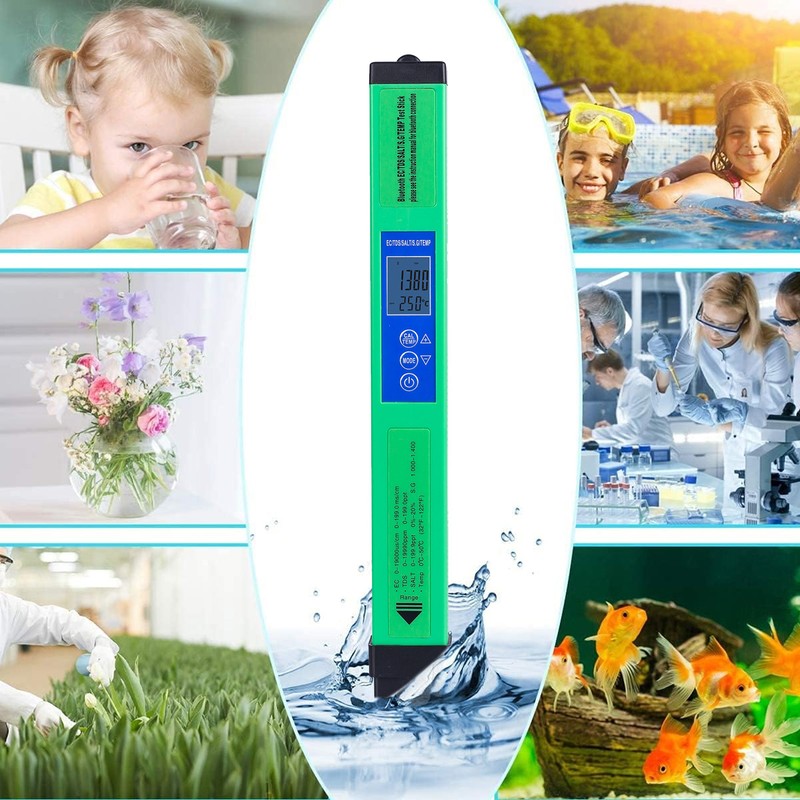 Bluetooth Water Tester EC TDS SALT S.G TEMP 5 in