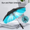 Cooling Fan Umbrella UV Guard Sun Blocking 2600mAh USB Rechargeable