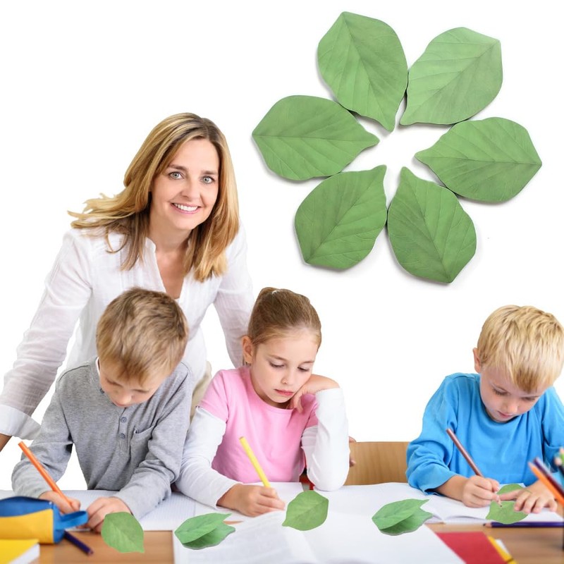 Creative Leaf Sticky Notes, 500 Sheets, 10 Pack, Green Memo