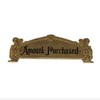 Amount Purchased Brass Cash Register Sign For Old Scroll Crank