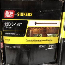 GripRite 5 Lb Box GripRite 12D 3-1/8” Coated Sinkers