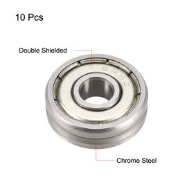 uxcell V625ZZ Deep V Groove Guide Ball Bearings 5mmx16mmx5mm Double Metal Shielded (GCr15) Chrome Steel Bearings 10pcs
