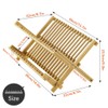 KKTONER Bamboo Dish Drying Rack 2 Tier Foldable Plate Organizer