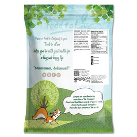 Food to Live Organic Rolled Oats, 5 Pounds – Old-Fashioned, 100% Whole Grain, Non-GMO, Raw, Kosher, Bulk Oats. Perfect for Morning Oatmeal and Overnight Oats