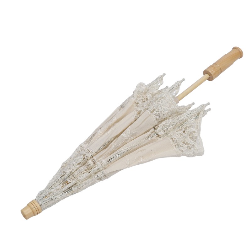 Lace Parasol Umbrella Wedding Bridal Lace Umbrella Decorative Embroidery Flower