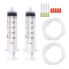 14 Pcs - 50ml Syringes with 14ga Blunt Tip Needles With Syringe Caps and Transparent Tube for Refilling and Measuring Liquids, Oil or Glue Applicator