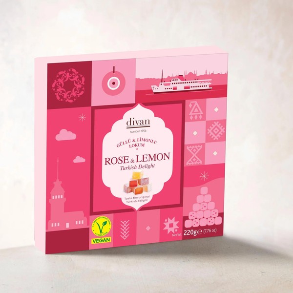 Divan Rose & Lemon Turkish Delight - 220 gr. |