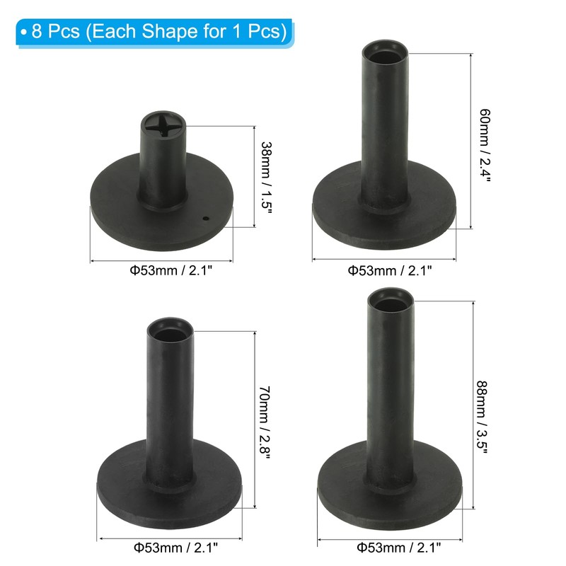 PATIKIL Rubber Golf Tee, 4 Pcs Mix Size Golf Practice