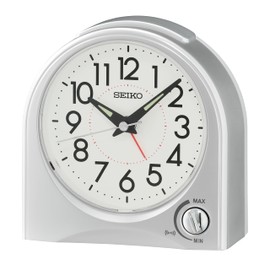 SEIKO Maris Non Ticking Desk/Alarm Clock, Silver
