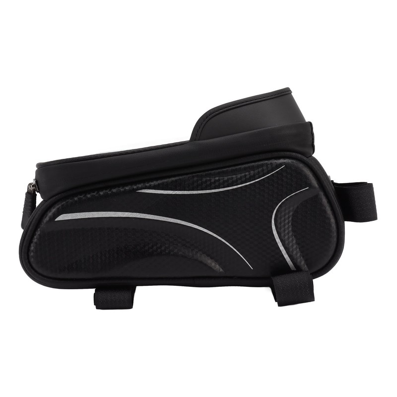 Bike Phone Mount Bag Large Capacity Waterproof Carbon Pattern PU