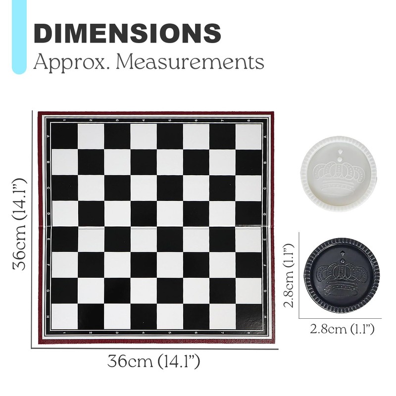 Classic Draughts - Checkers for Children and Adults, Traditional Family