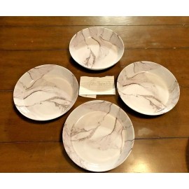 Tommy Bahama 8 pc TOMMY BAHAMA Set MELAMINE Gray Grey Marble Style Plates Bowl Dinnerware SET