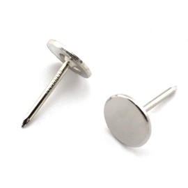 SDTC Tech Flat Head Upholstery Tack Furniture Decoration Thumb Pushpins Nails - 100 pcs, Silver Tone